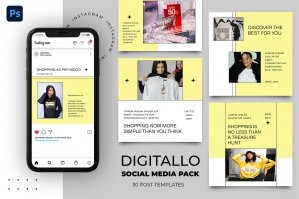 Digitallo Instagram Pack 30 Social Media Templates