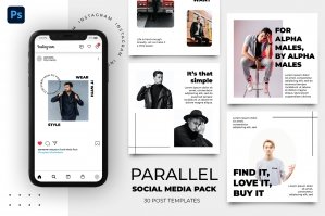 Parallel Instagram Pack - 30 Social Media Templates