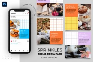 Sprinkles Instagram Pack - 30 Social Media Templates