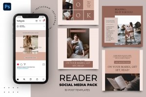 Reader 30 Instagram Social Media Templates Pack