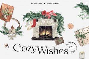 Cozy Wishes Christmas Watercolor