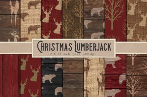 Christmas Lumberjack Digital Paper
