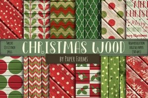 Rustic Christmas Patterns on Wood