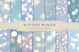Winter Bokeh Digital Paper