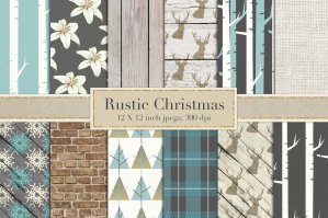 Rustic Teal Winter Backgrounds