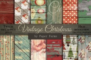 Vintage Christmas Wood Backgrounds