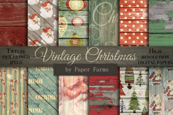 Vintage Christmas Scrapbook Paper - Design Cuts