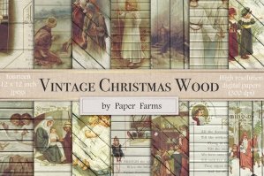 Vintage Christmas Wood Backgrounds 2