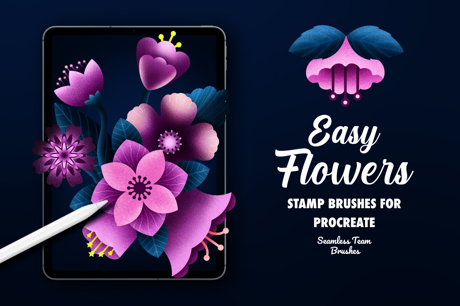 Procreate Watercolor Flowers Stamps - Design Cuts