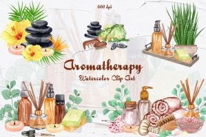 Aromatherapy Watercolor Clipart