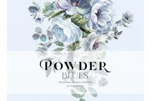 Powder Blues - Dusty Blue Clipart