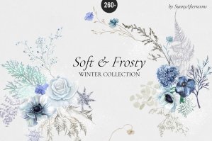 Soft and Frosty - Winter Floral Collection