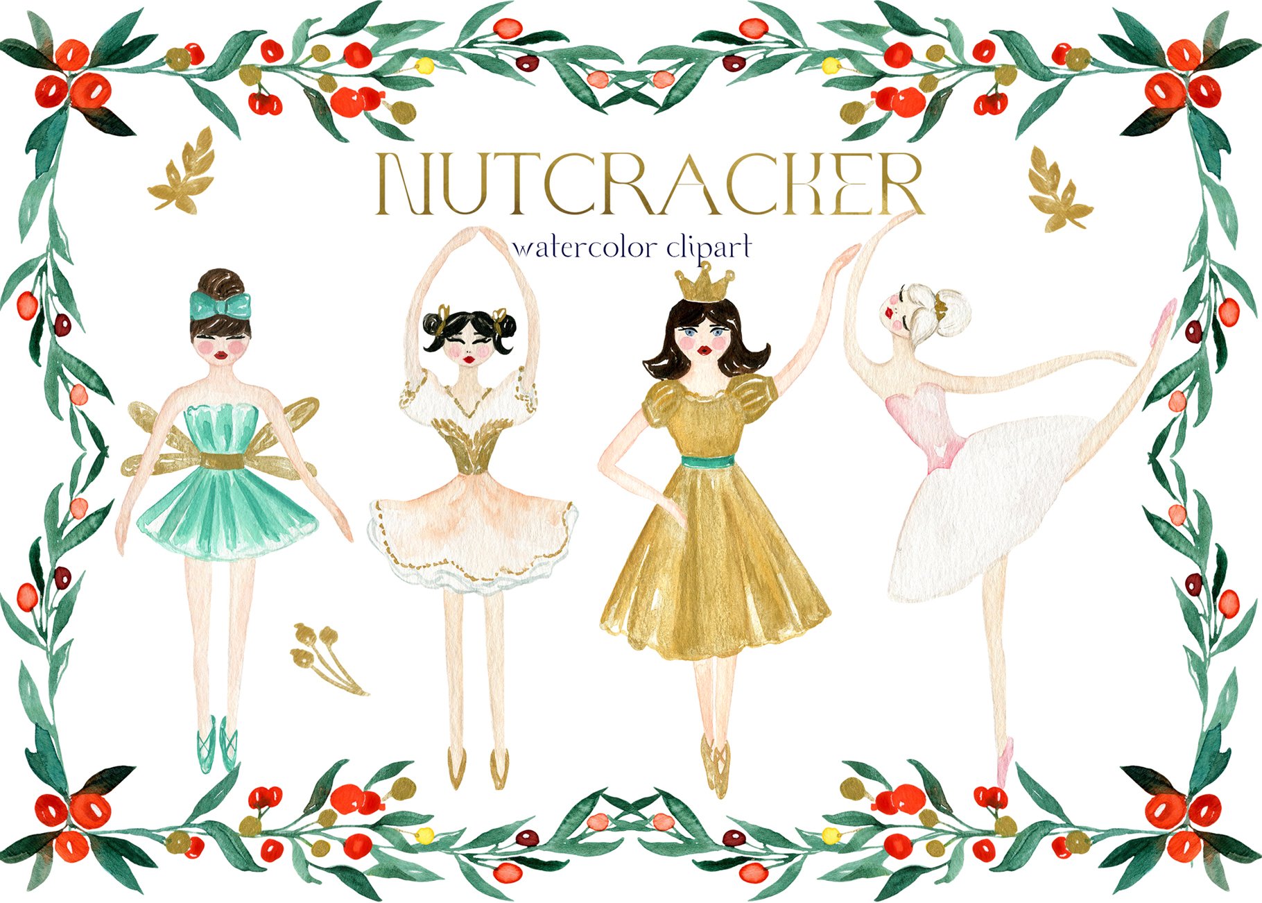 The Nutcracker Ballet Watercolor Illustrations