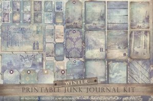 Vintage Winter Junk Journal Kit