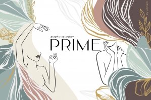 Prime - Line Art Woman and Abstract Graphic