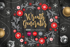 Christmas Wreath Generator - 5000 Designs