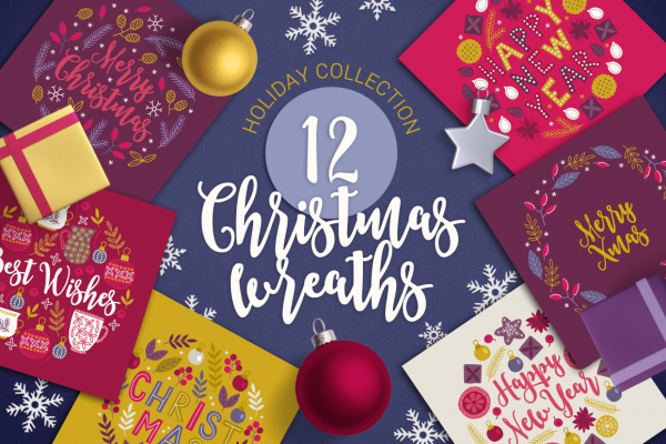 12 Christmas Wreaths 2 - Design Cuts