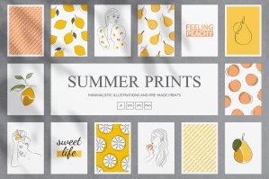 Minimalistic Summer Prints Set