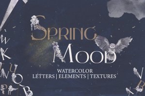 Watercolor Letters & Elements
