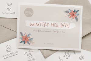 Wintery Holidays Font Duo & Logos