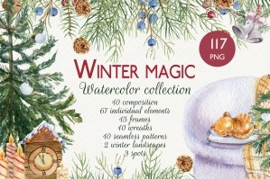 Winter Magic Watercolor Collection