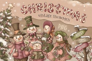 Christmas Vintage Snowmen
