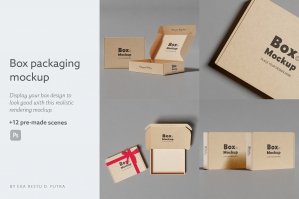 Box Mockup or Mailing Box Mockup