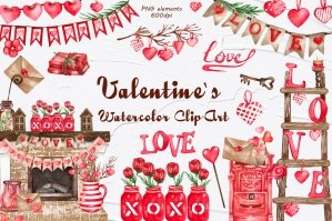 Valentine's Watercolor Collection