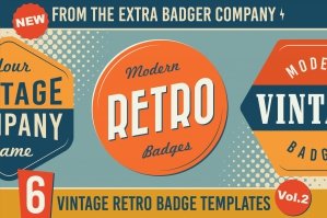 6 Vintage Retro Badge Templates Vol.2