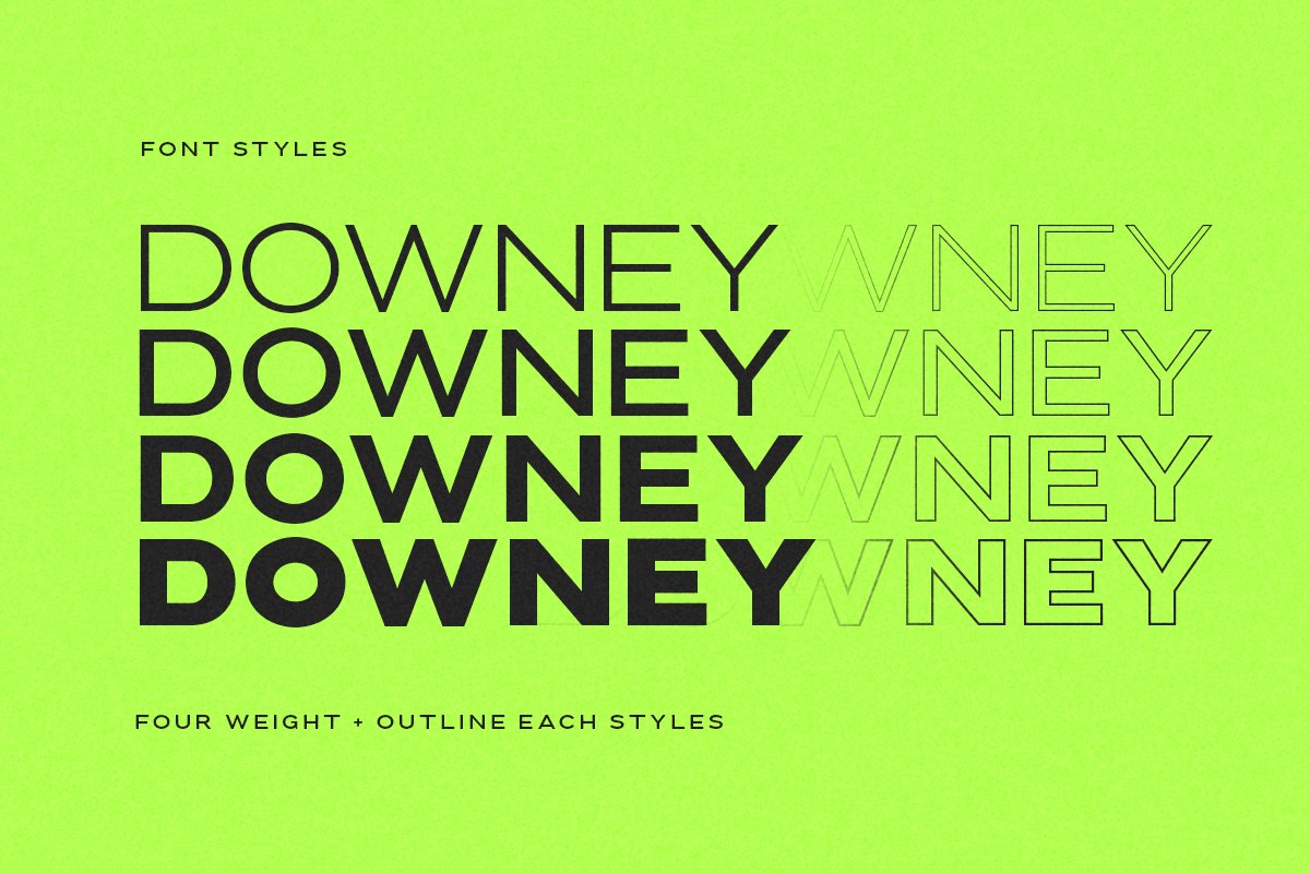 Downey - Powerful Wide Sans - Design Cuts