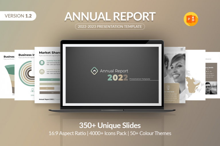 Annual Report PowerPoint Template - Design Cuts