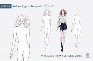 Female Fashion Figure Template - Catwalk Model