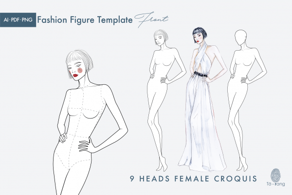 Fashion Sketchbook Christmas: Figure Female Template With Front View - Back  View -Side View Large Figure Template For Easily Sketching Your Fashion  (Paperback)