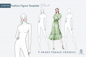 Female Fashion Illustration Croquis Template