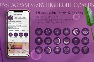 Pink Celestial Instagram Story Highlight Covers And Icons
