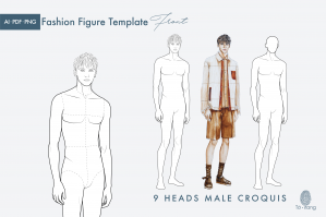 Male Fashion Figure Templates – Relaxing Pose