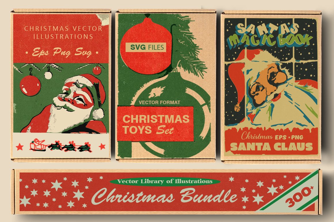 Vintage Christmas Set 300 - Design Cuts