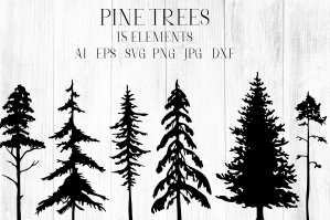 Pine Trees Silhouettes