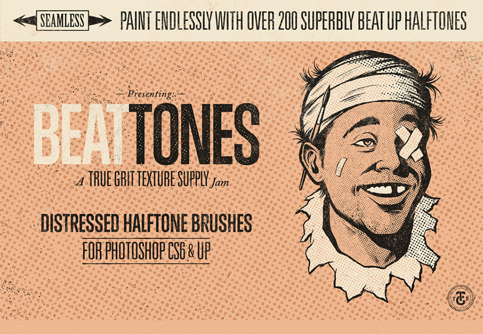 Beat Tones: Beat Up Halftone Brushes