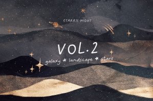 Starry Night Vol 2 - Landscape & Galaxy Backgrounds