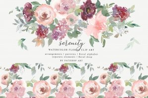 Watercolor Blush Florals Huge Collection