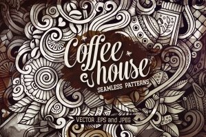 Coffee House Graphics Doodle Seamless Patterns