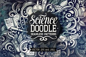 Science Graphics Doodle Seamless Patterns