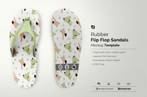 Rubber Flip Flop Sandals Mockup