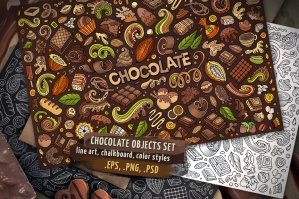 Chocolate Doodle Objects & Elements Set