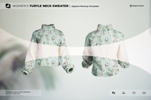 Women’s Turtle Neck Sweater Mockup