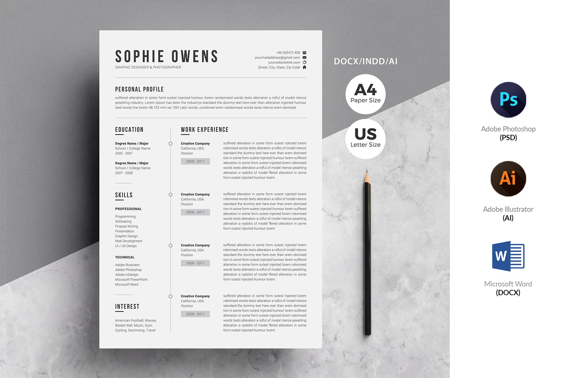 Resume Cv Template - Design Cuts