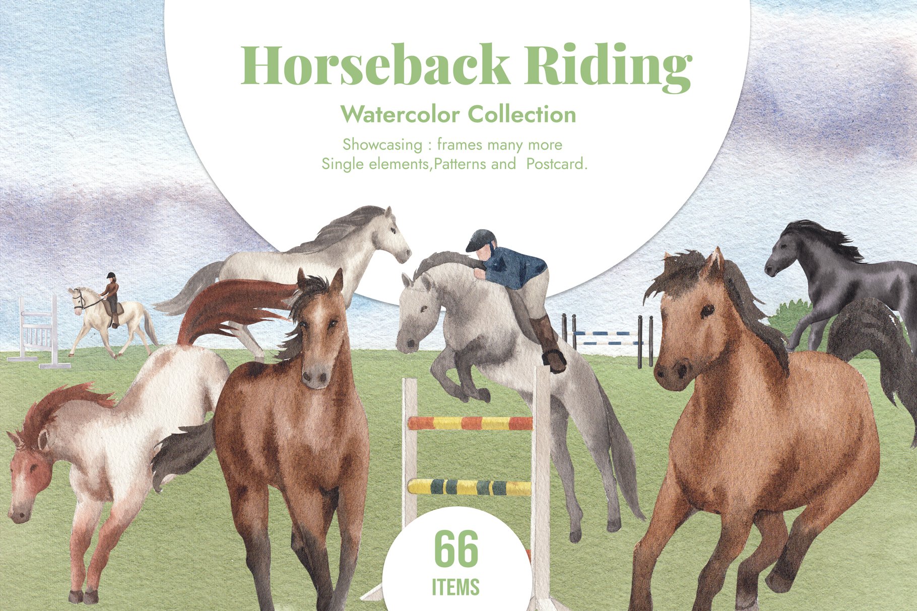 Horseback Riding Watercolor