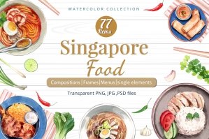 Singapore Food Watercolor