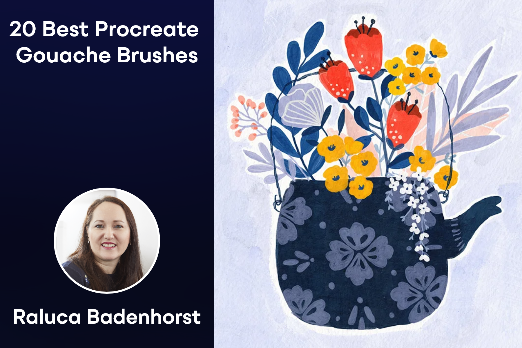 Paint Modern Gouache Florals on Your iPad in Procreate + 7 FREE Brushes -  In this class, I'll show …
